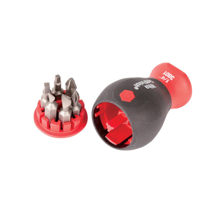 Wiha Tools 38048 6-in-1 Stubby Bit Holder, Slotted Phillips Square Set