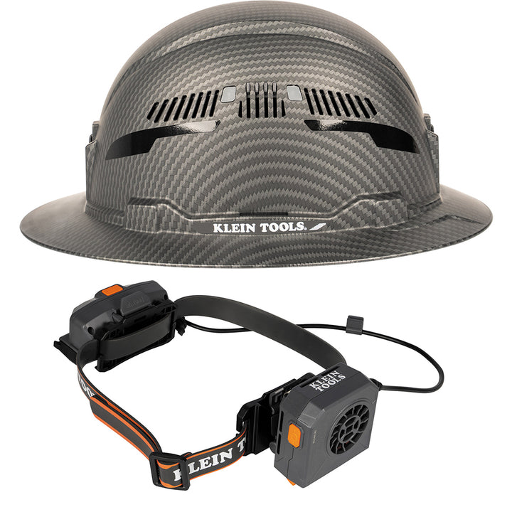 Klein Tools 80171 Carbon Fiber Vented Hard Hat and Turbo Fan with Battery Set