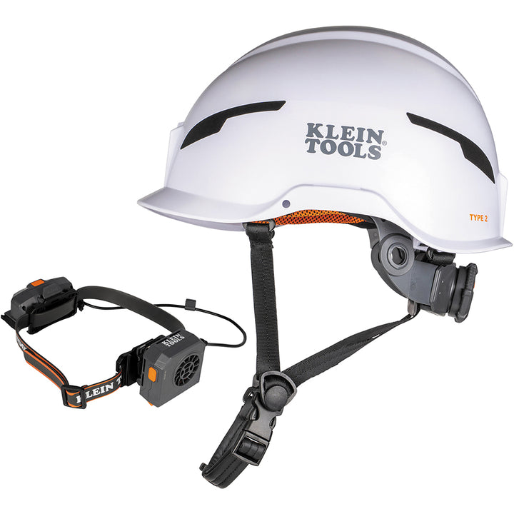 Klein Tools 80173 Non-Vented Safety Helmet and Turbo Fan with Battery Set