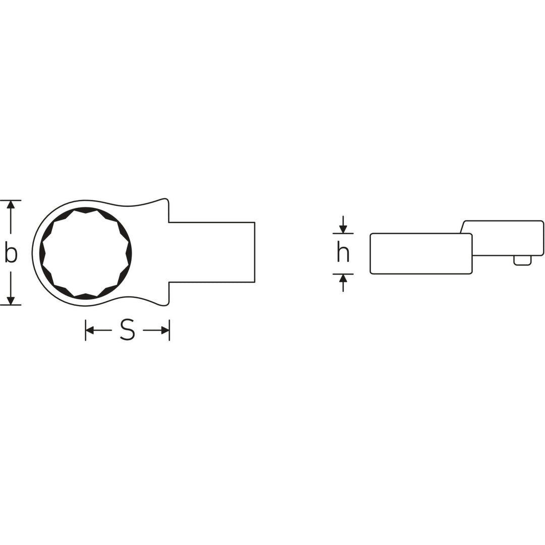 Stahlwille 58221013 732/10 Ring insert tool 13 mm, 9x12 mm