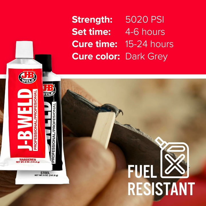 J-B Weld 8281 Professional Cold Weld Steel Reinforced Epoxy & Hardener, 10 oz.