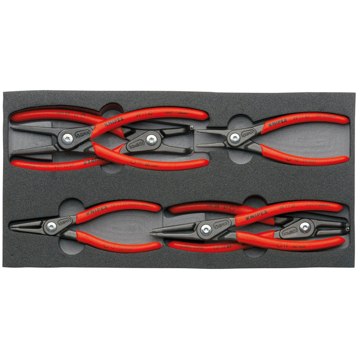 Knipex 00 20 01 V02 6 Pc Precision Snap Ring Pliers Set in Foam Tray
