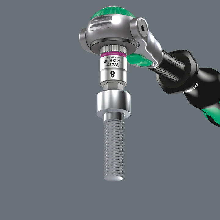 Wera 8740 A HF Zyklop bit socket with holding function, 1/4" drive, 6 x 100 mm