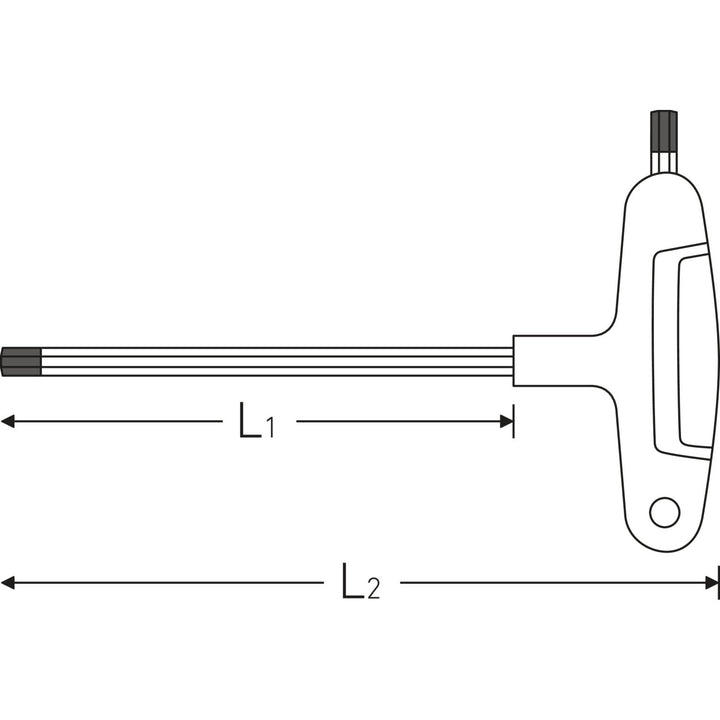 Stahlwille 43253025 Two-component T-Handle Male Hex Wrench For Screws With Internal Hexagon, 2,5 mm