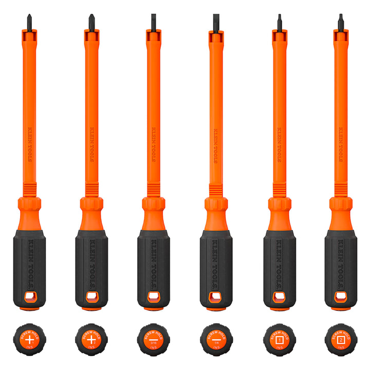 Klein Tools 85156KINS Insulated Hooded Screw Holding Screwdriver Set, 6 Pc.