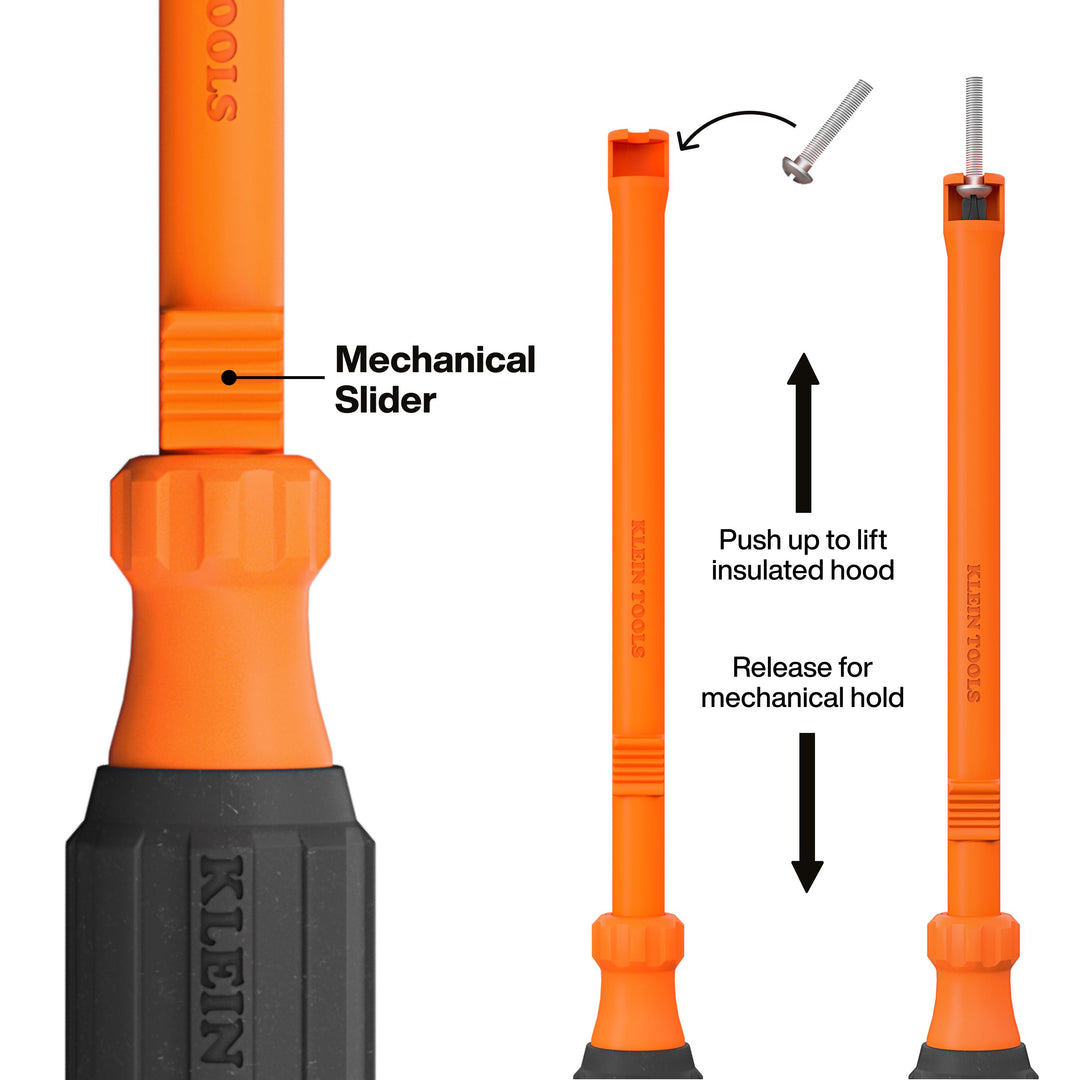 Klein Tools 85156KINS Insulated Hooded Screw Holding Screwdriver Set, 6 Pc.