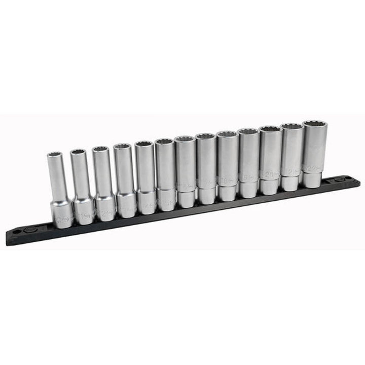 Wiha Tools 33893 25 Piece 1/2 Inch Drive Deep Socket Set - Metric