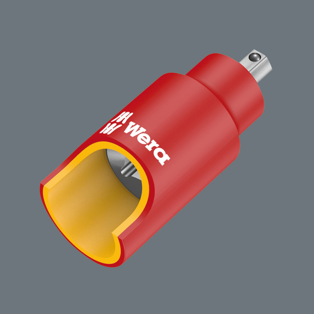 Wera 8740 A VDE HF Zyklop Bit Socket, Insulated, 1/4" Drive, with Holding Function for Hexagonal Socket Screws, 3 x 45 mm