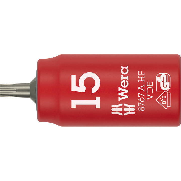 Wera 8767 A VDE HF TORX® Zyklop Bit socket, insulated, with 1/4" drive, with holding function, T15