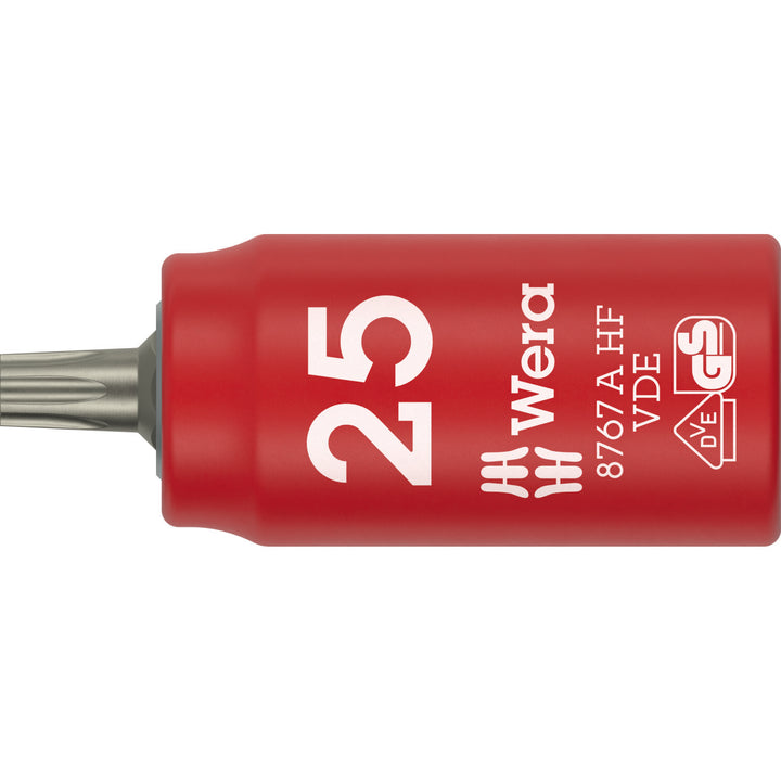 Wera 8767 A VDE HF TORX® Zyklop Bit socket, insulated, with 1/4" drive, with holding function, T25