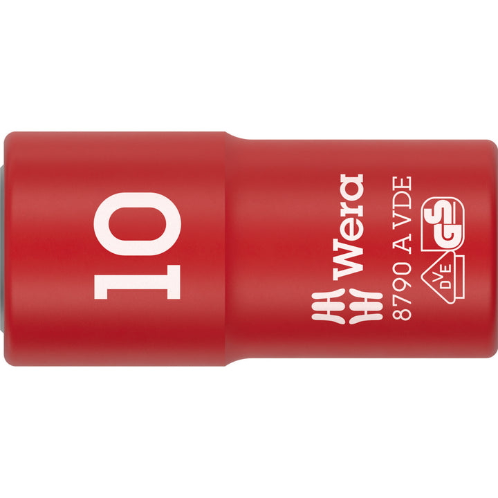 Wera 8790 A VDE Zyklop Socket, Insulated, with 1/4" Drive, 10 x 41 mm