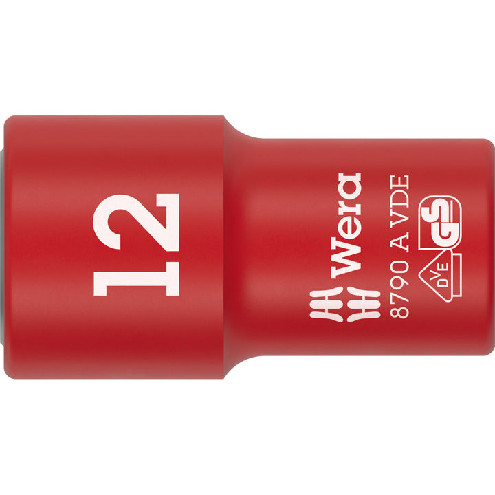 Wera 8790 A VDE Zyklop Socket, Insulated, with 1/4" Drive, 12 x 41 mm