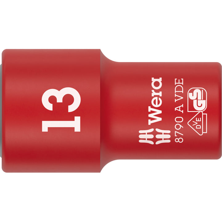 Wera 8790 A VDE Zyklop Socket, Insulated, with 1/4" Drive, 13 x 41 mm