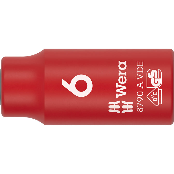 Wera 8790 A VDE Zyklop Socket, Insulated, with 1/4" Drive, 6.0 x 41 mm