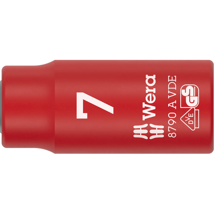 Wera 8790 A VDE Zyklop Socket, Insulated, with 1/4" Drive, 7.0 x 41 mm