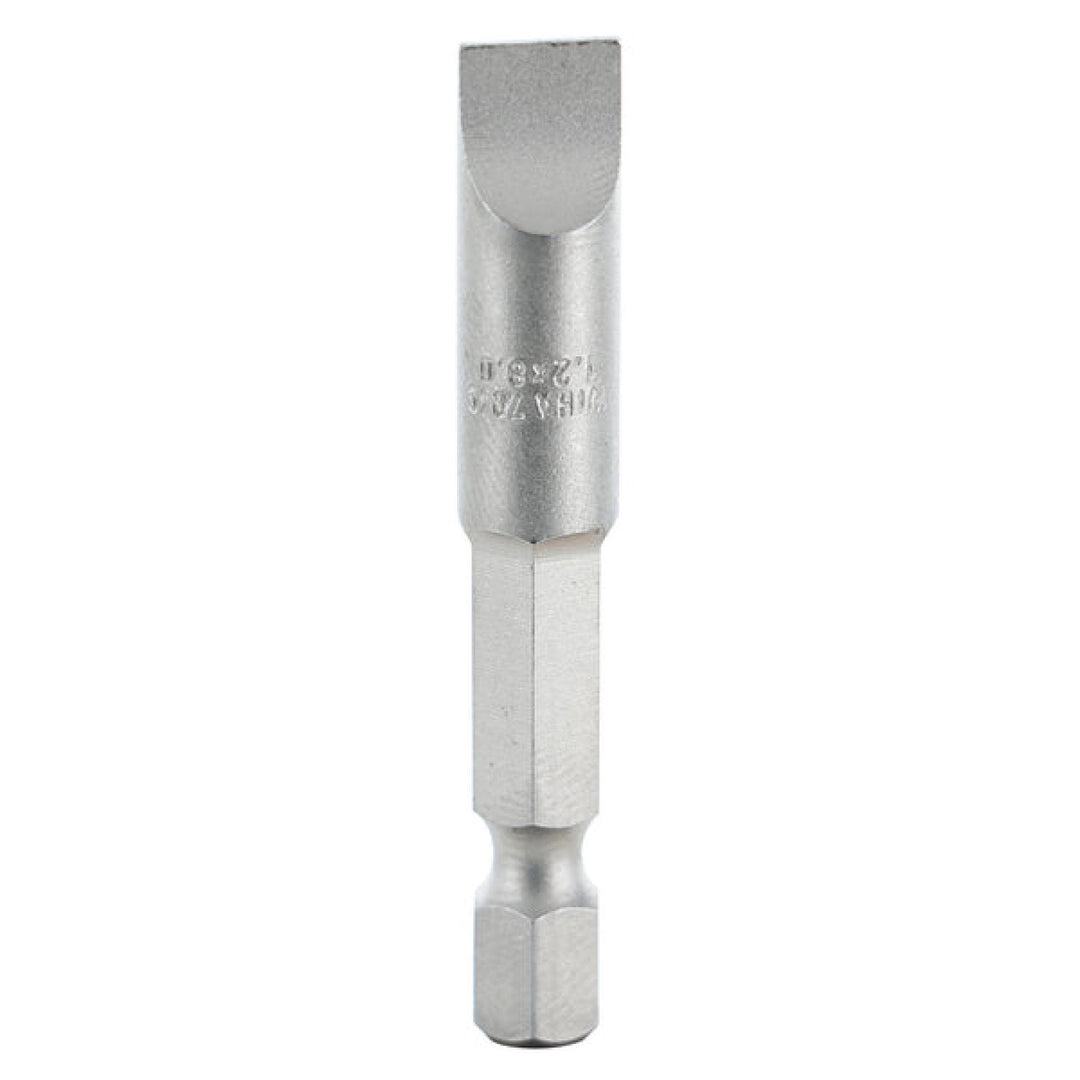 Wiha Tools 74021 Slotted Power Bit, 8.0 mm x 1.2 mm x 50 mm, 10 Pk.
