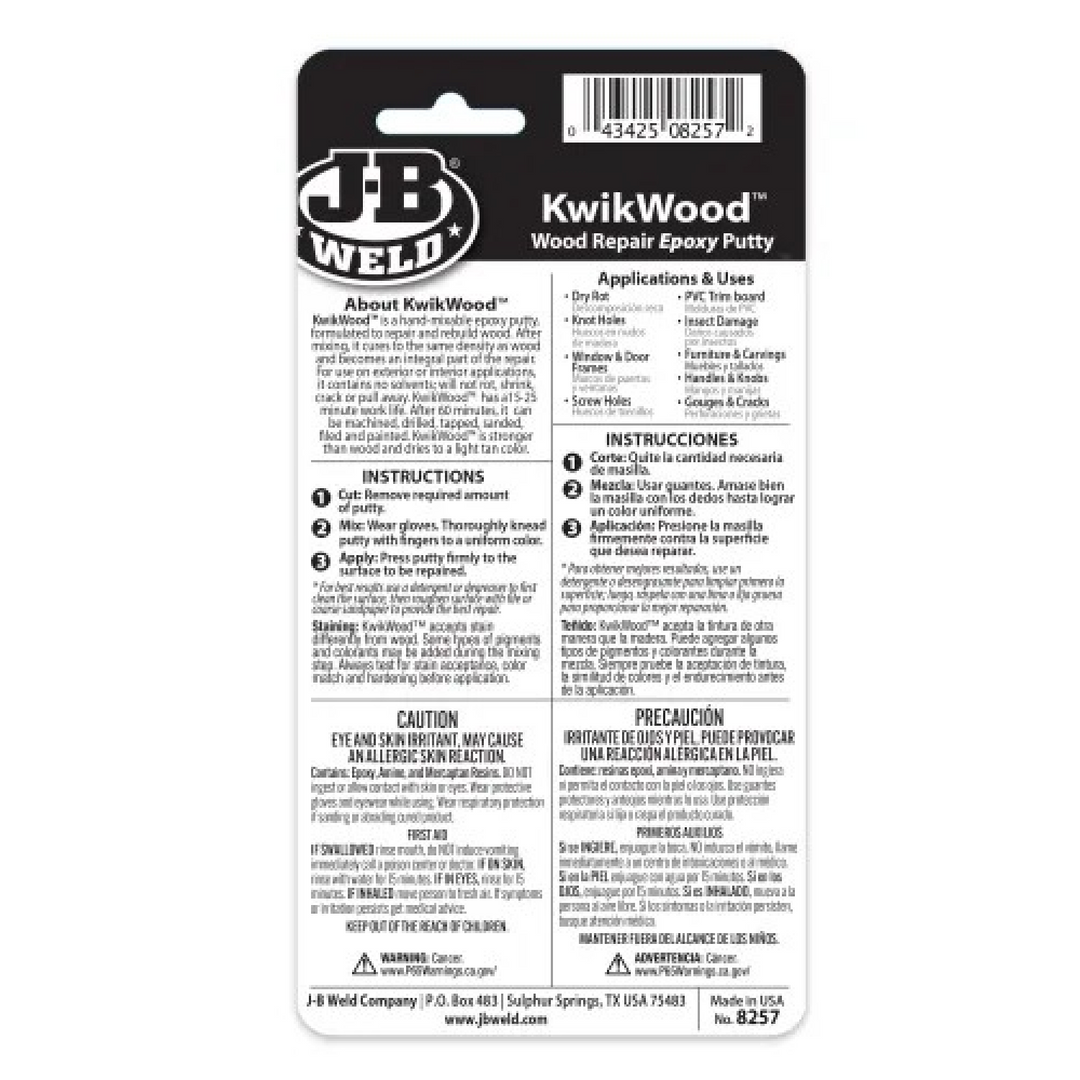 J-B Weld 8257 KwikWood Epoxy Putty, 1 oz.