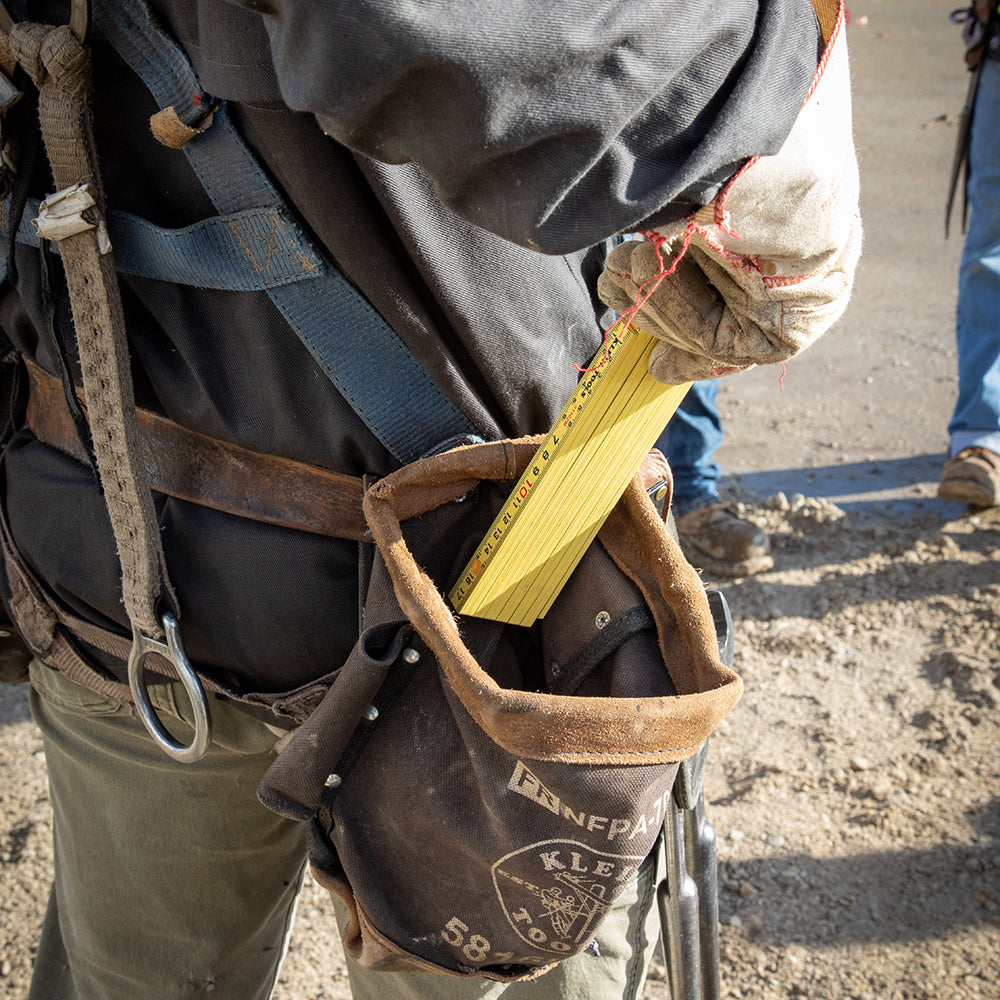 Klein Tools 91163B Fiberglass Folding Rule, Outside Reading, Brick Scale