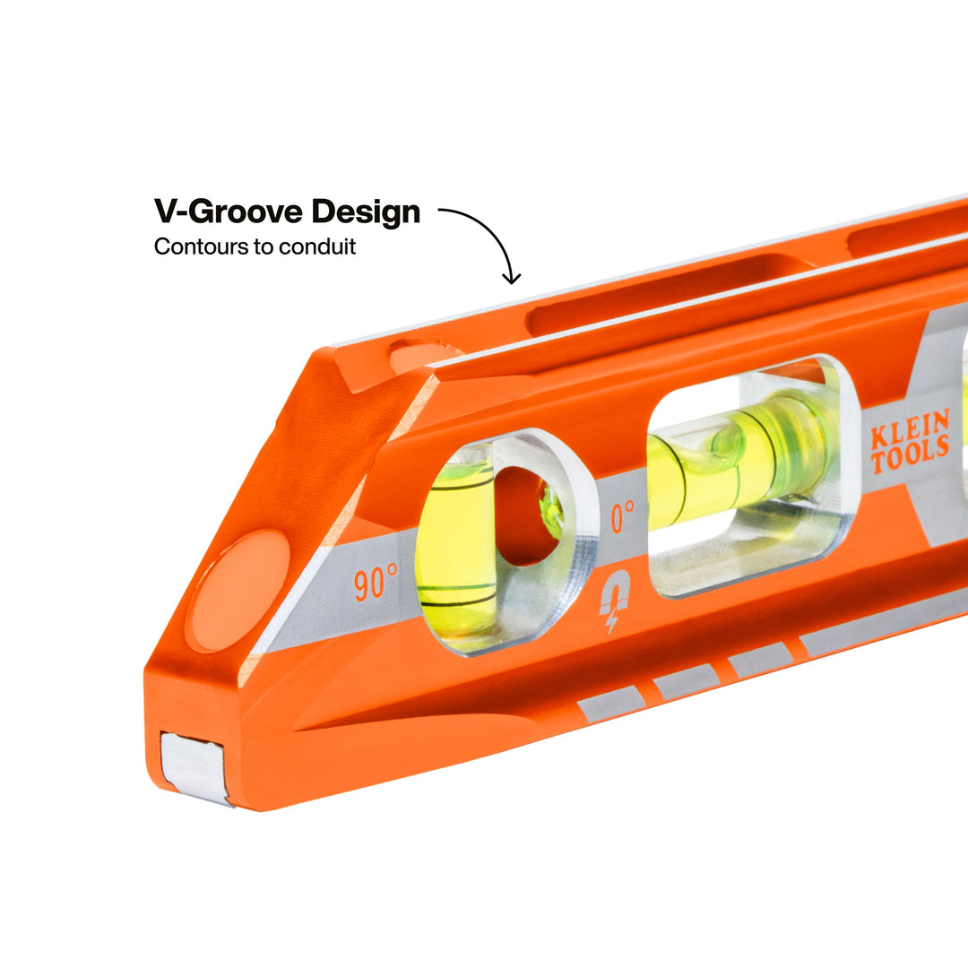 Klein Tools 935RBP Magnetic Pitch Vial Torpedo Level, 4 Vial, 8-Inch