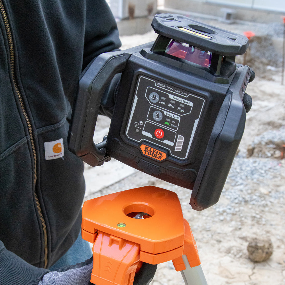 Klein Tools 93RLS Green Rotary Laser Level, Self-Leveling with Plumb Spot and Tripod