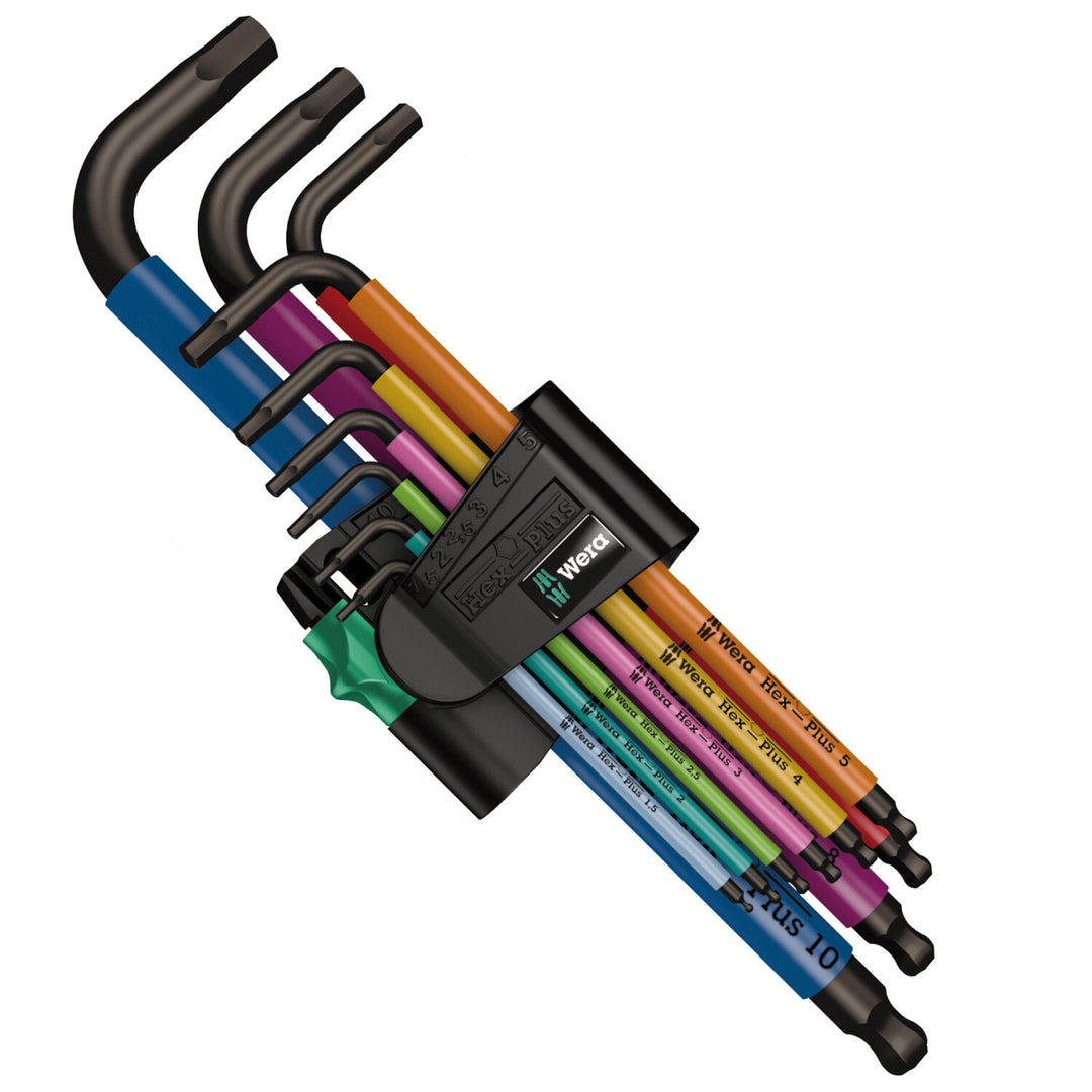 Wera Hex-Plus Imperial & Metric L-Key Twin Pack — 2x 9-Piece Multicolour, BlackLaser