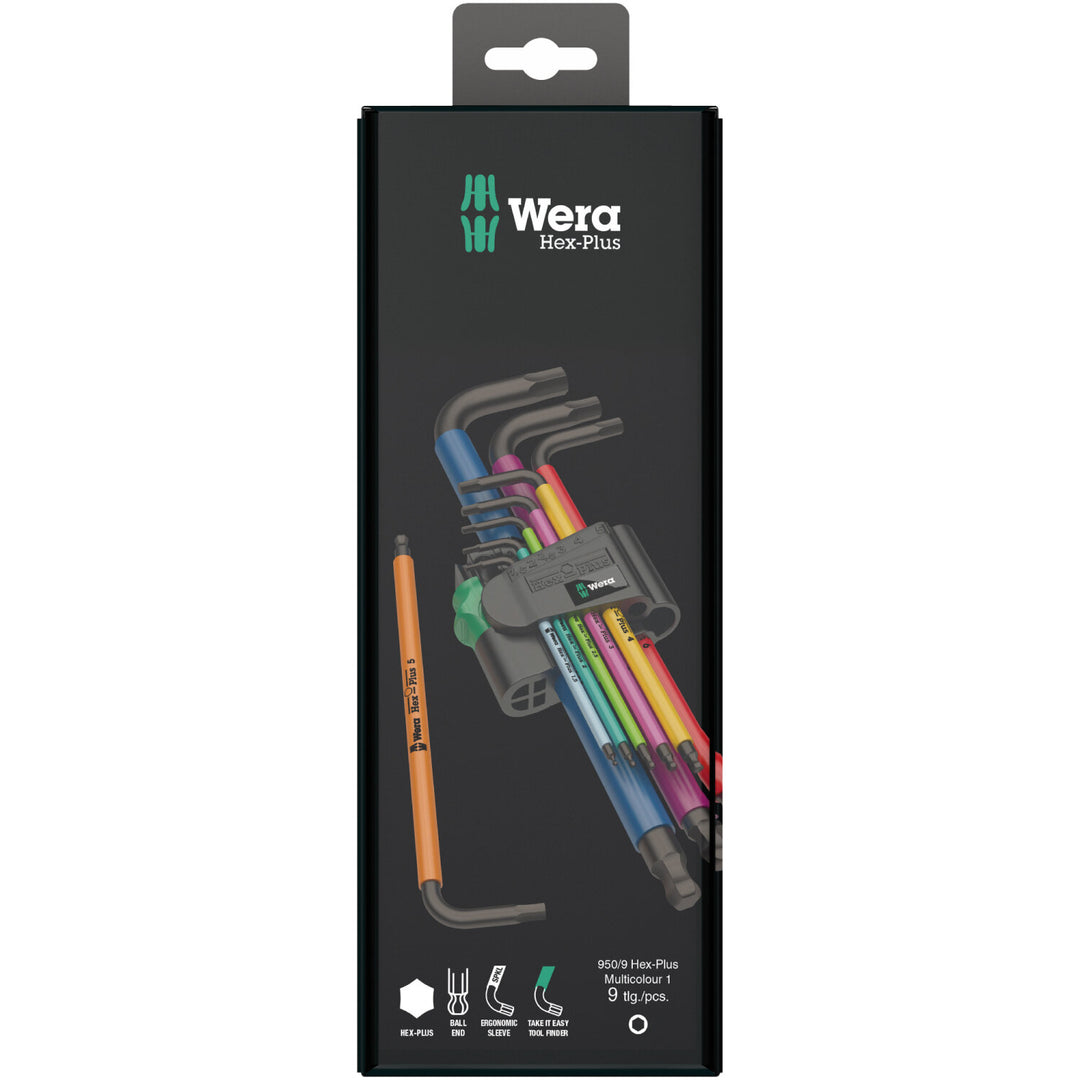 Wera Hex-Plus Imperial & Metric L-Key Twin Pack — 2x 9-Piece Multicolour, BlackLaser