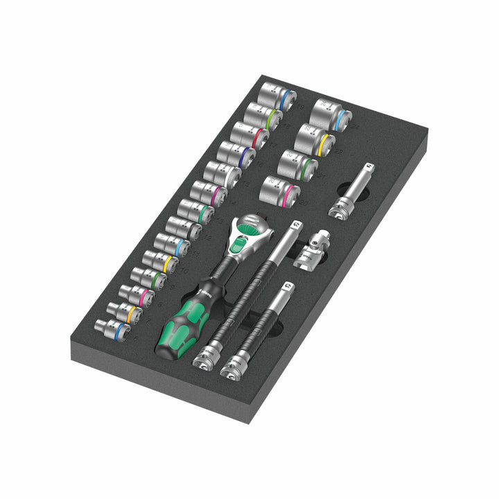 Wera 9721 Foam Insert 8000 B Zyklop 3/8" Ratchet Set 1, 23 Pc.