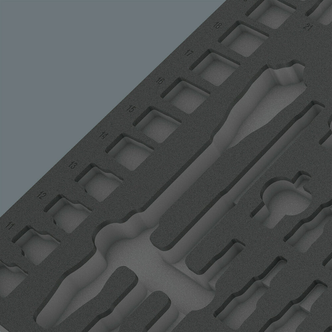 Wera 9822 Foam insert 8000 C Zyklop 1/2" ratchet set 1, empty, 344 x 30 x 392 mm