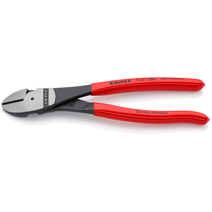 Knipex 74 21 200 8" High Leverage 12° Angled Diagonal Cutters