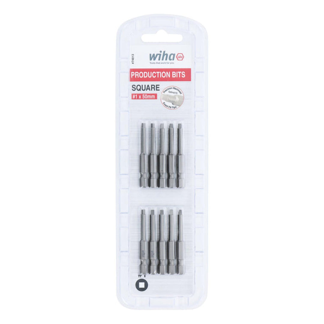 Wiha Tools 74813 Square Power Bit, #1 x 50 mm, 10 Pk.