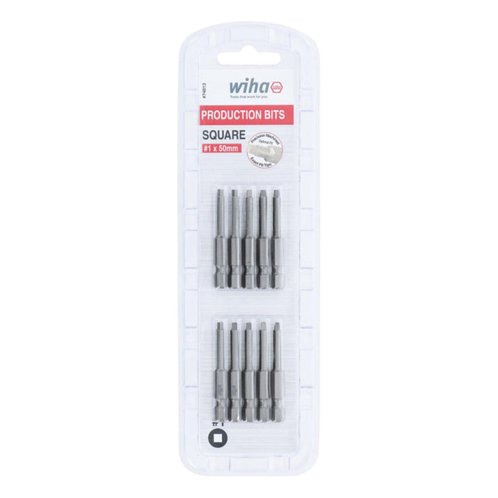 Wiha Tools 74813 Square Power Bit, #1 x 50 mm, 10 Pk.