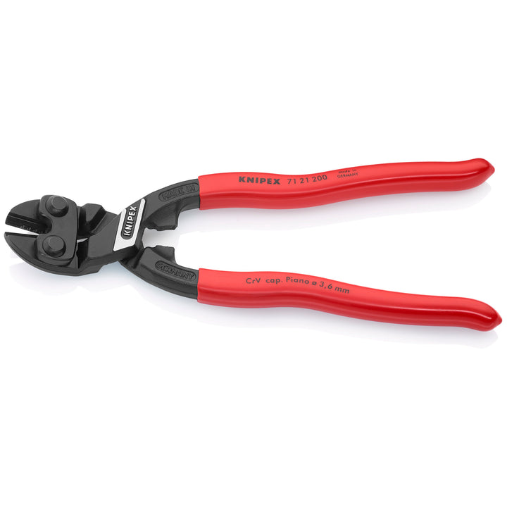 Knipex 71 21 200 8" CoBolt® High Leverage 20° Angled Compact Bolt Cutters