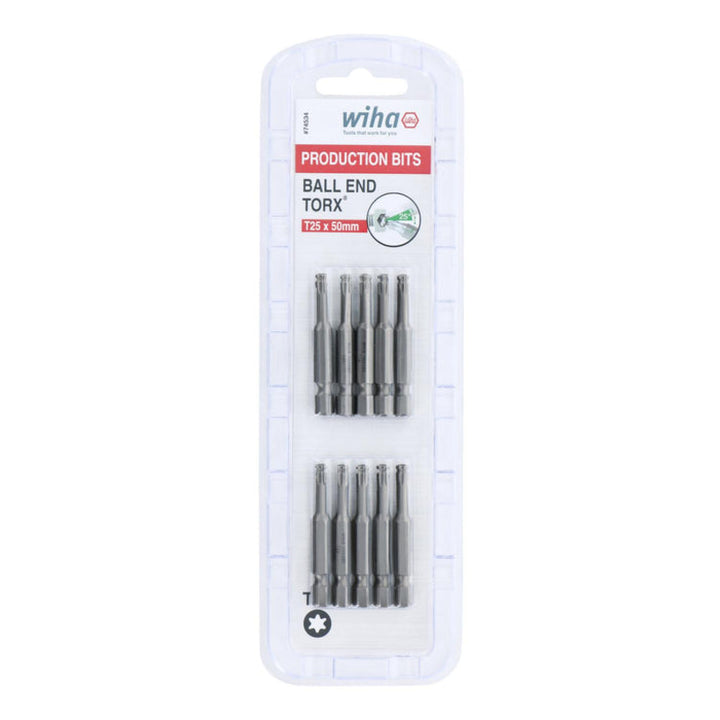 Wiha Tools 74534 TORX® Ball End Power Bit, T25 x 50 mm, 10 Pk.