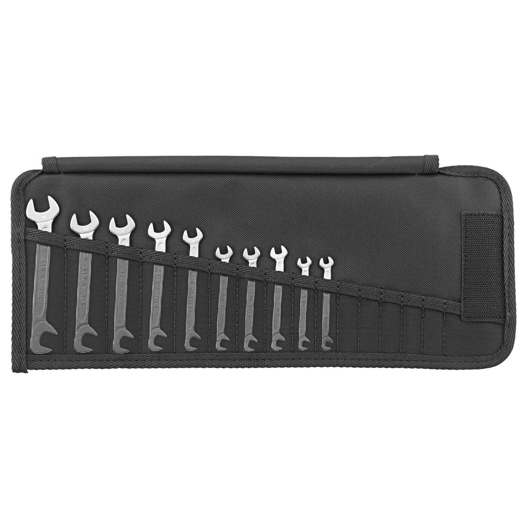 Stahlwille 96400653 12/10 Small Double Open Ended Spanner Electric Set w/ Wallet, 10 Pieces