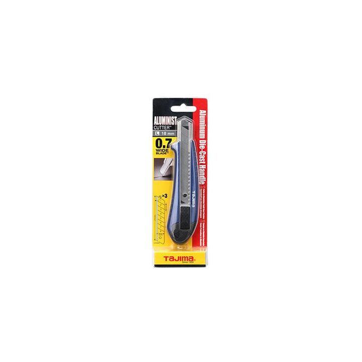 Tajima Tools AC-500B [L] Heavy Duty Aluminist, Auto lock Blade Lock, 3 x Endura-Blade, Blue