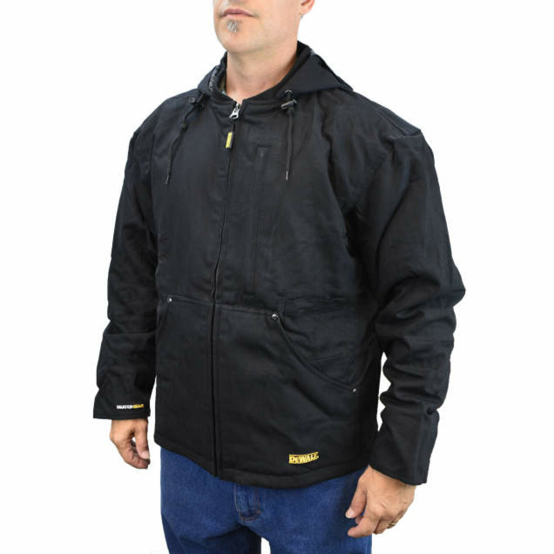 DEWALT DCHJ076AB Men's Heated Heavy Duty Work Coat Kit - Black