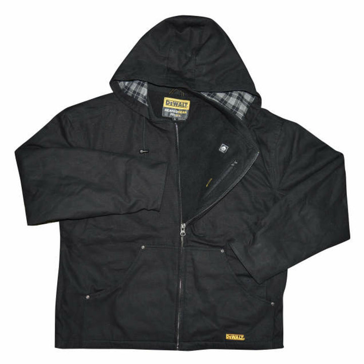 DEWALT DCHJ076AB Men's Heated Heavy Duty Work Coat Kit - Black