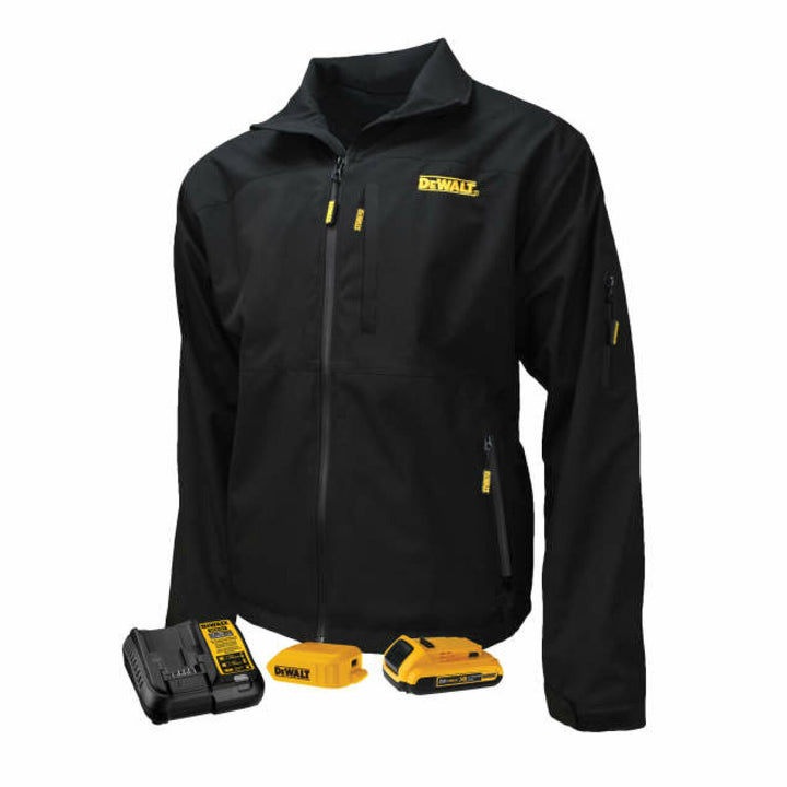 DEWALT DCHJ090B Men's Heated Structured Soft Shell Jacket Kit - Black