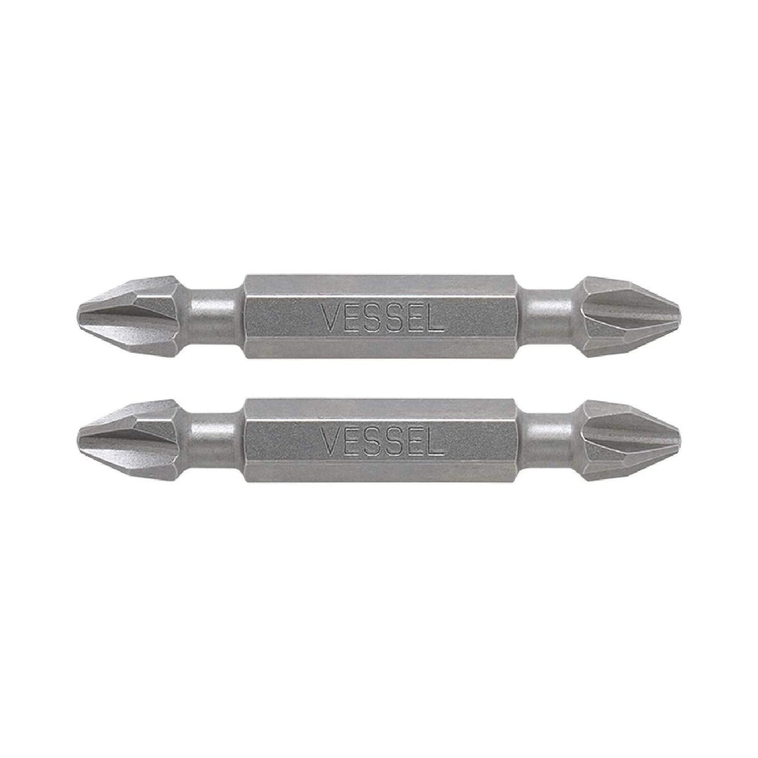 Vessel Tools DEPH2PH250P2 Neck Torsion Double-Ended Power Bits, PH2 x PH2 x 50 mm, 2 Pc.