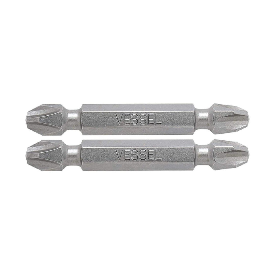 Vessel Tools DEPH3PH350P2 Neck Torsion Double-Ended Power Bits, PH3 x PH3 x 50 mm, 2 Pc.