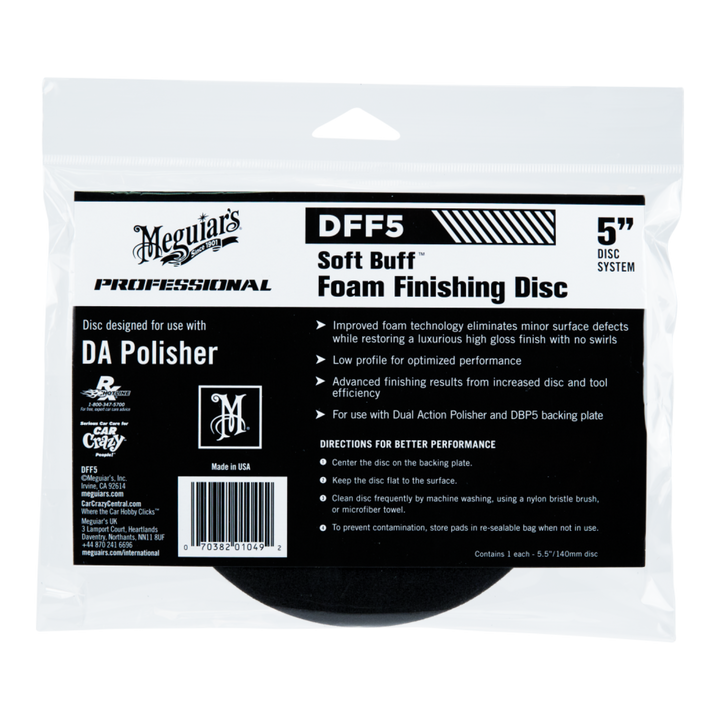Meguiar's DFF5 Soft Buff DA Foam Finishing Disc, 5"