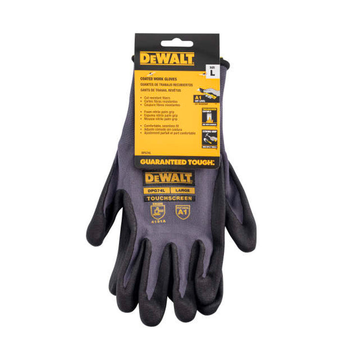 DEWALT DPG74 Touchscreen Micro-Foam Nitrile A1 Cut Glove
