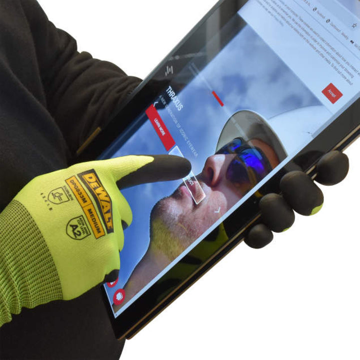 DEWALT DPG833T Hi-Vis Touchscreen Micro Foam Nitrile A2 Cut Glove