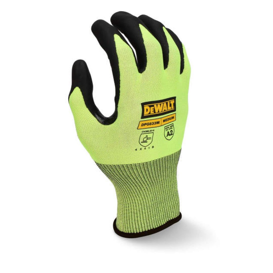 DEWALT DPG833T Hi-Vis Touchscreen Micro Foam Nitrile A2 Cut Glove