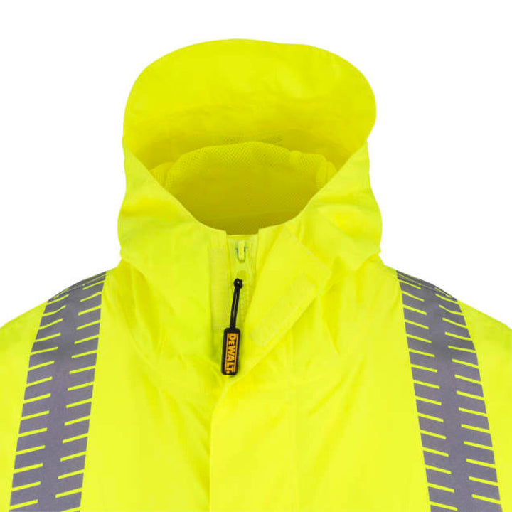 DEWALT DRW21 Class 3 Ripstop Wind and Rain Jacket- Hi-Vis Green