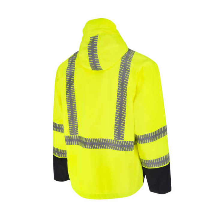 DEWALT DRW21 Class 3 Ripstop Wind and Rain Jacket- Hi-Vis Green