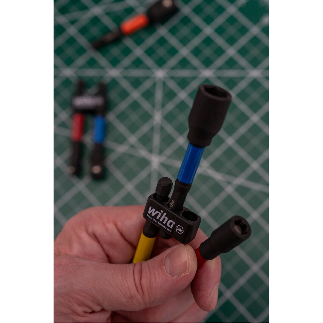 Wiha Tools 70489 Color-Coded Magnetic SAE Socket Adapter, 3 Pc.