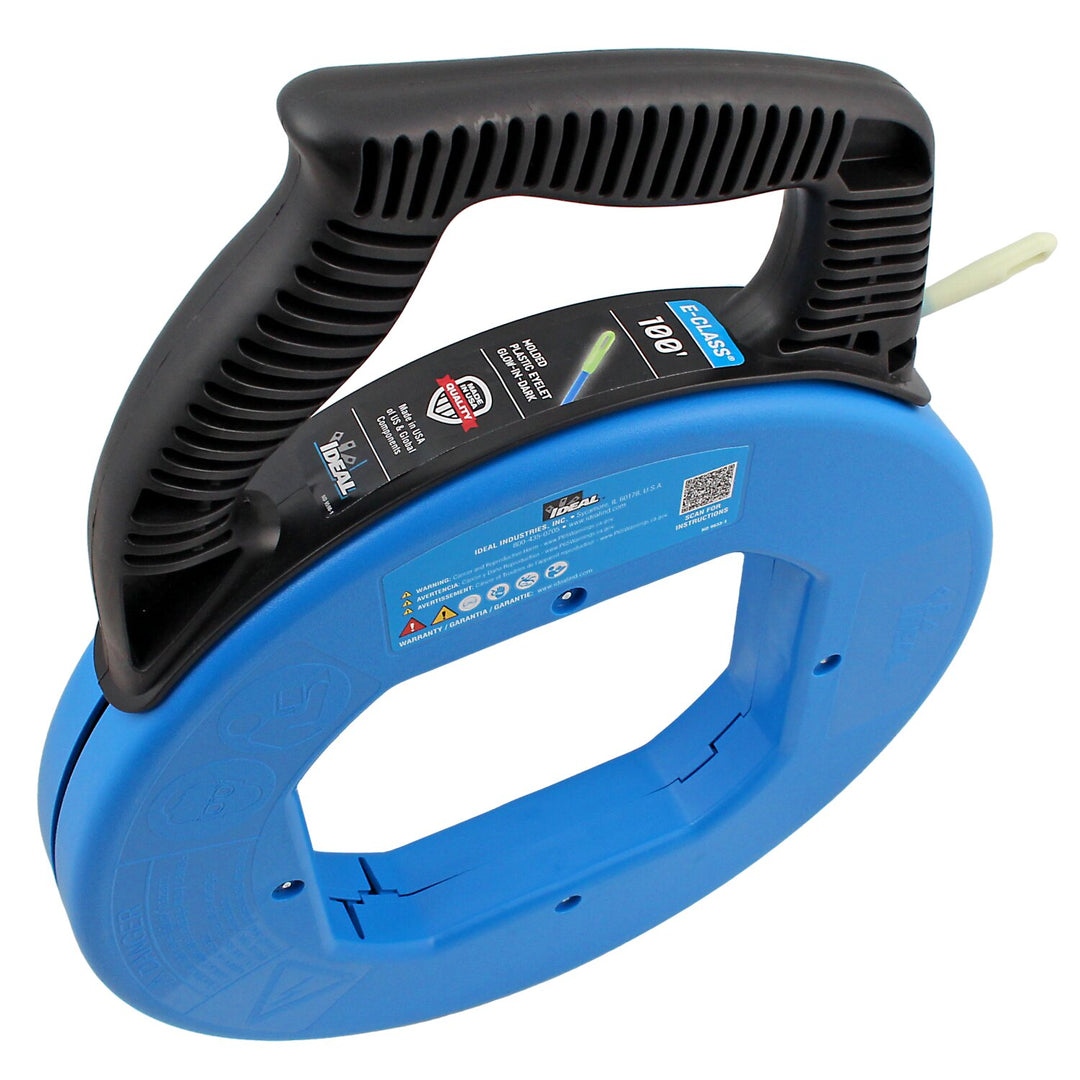 Ideal 31-048 E-Class Fiberglass Fish Tape with Glow-in-the-Dark Eyelet, 200'