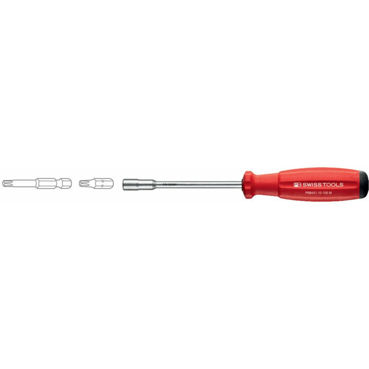 PB Swiss Tools PB 8451.10-100 M SwissGrip Universal Bit Holder, for Precision C 6.3 and E 6.3 (1/4”)Bits