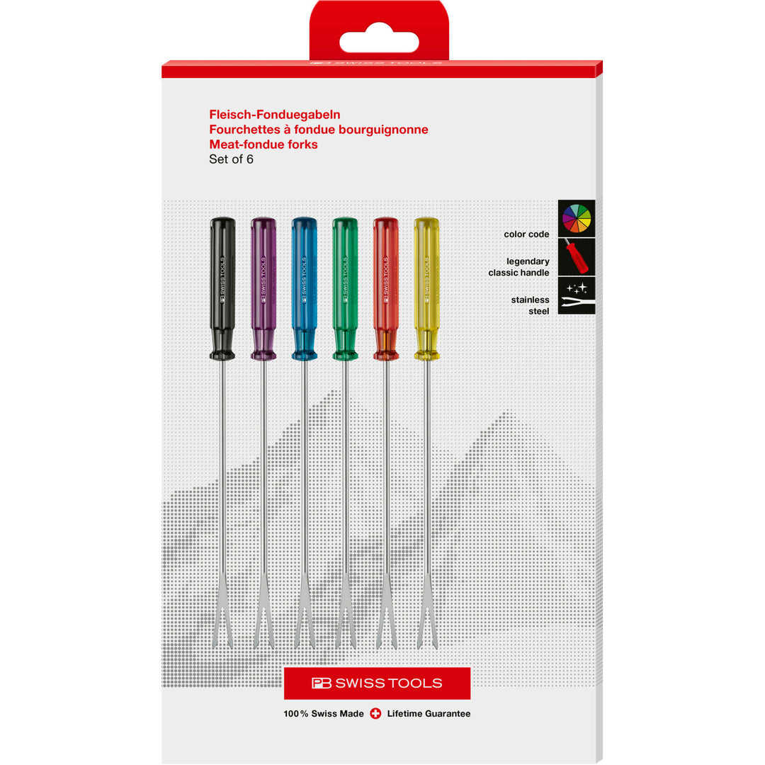 PB Swiss Tools PB 4041.CBB 6 Set Of Fondue Forks For Meat